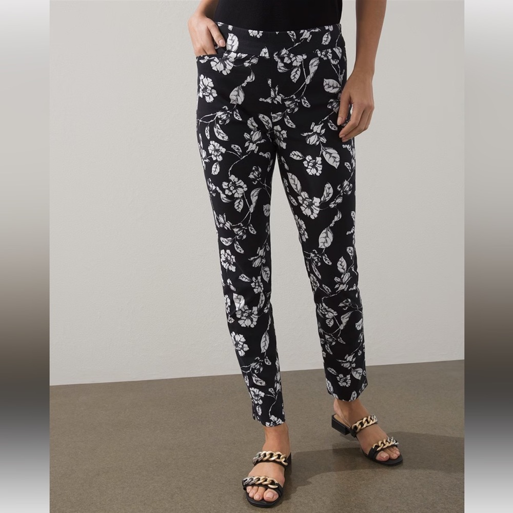 Chico’s Brigitte Floral Slim Ankle Pants